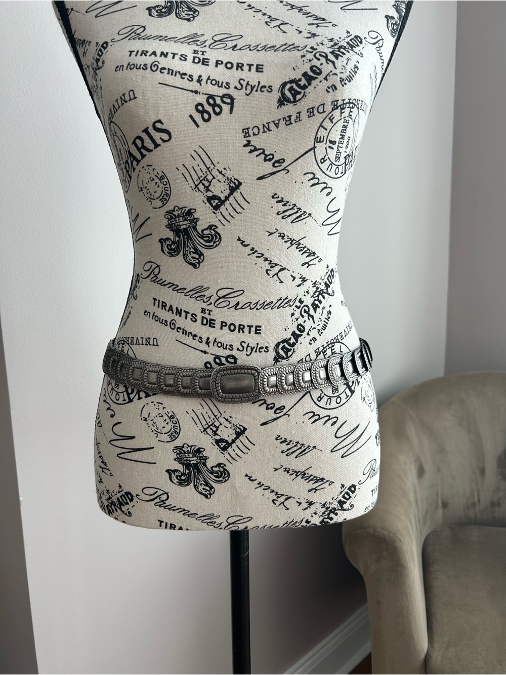Silver Tone Stretch Metal Fish Scale Belt | Statement Waist Belt S/M/L